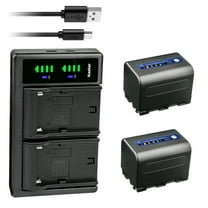 Kastar 2-Pack NP-QM71D Battery and LTD2 USB Charger Compatible with Sony CCD-PC115 CCD-PC120 CCD-PC330 CCD-TRV6 CCD-TRV8 CCD-TRV10 CCD-TRV11 CCD-TRV12 CCD-TRV14 CCD-TRV15 CCD-TRV16 CCD-TRV17 Camera