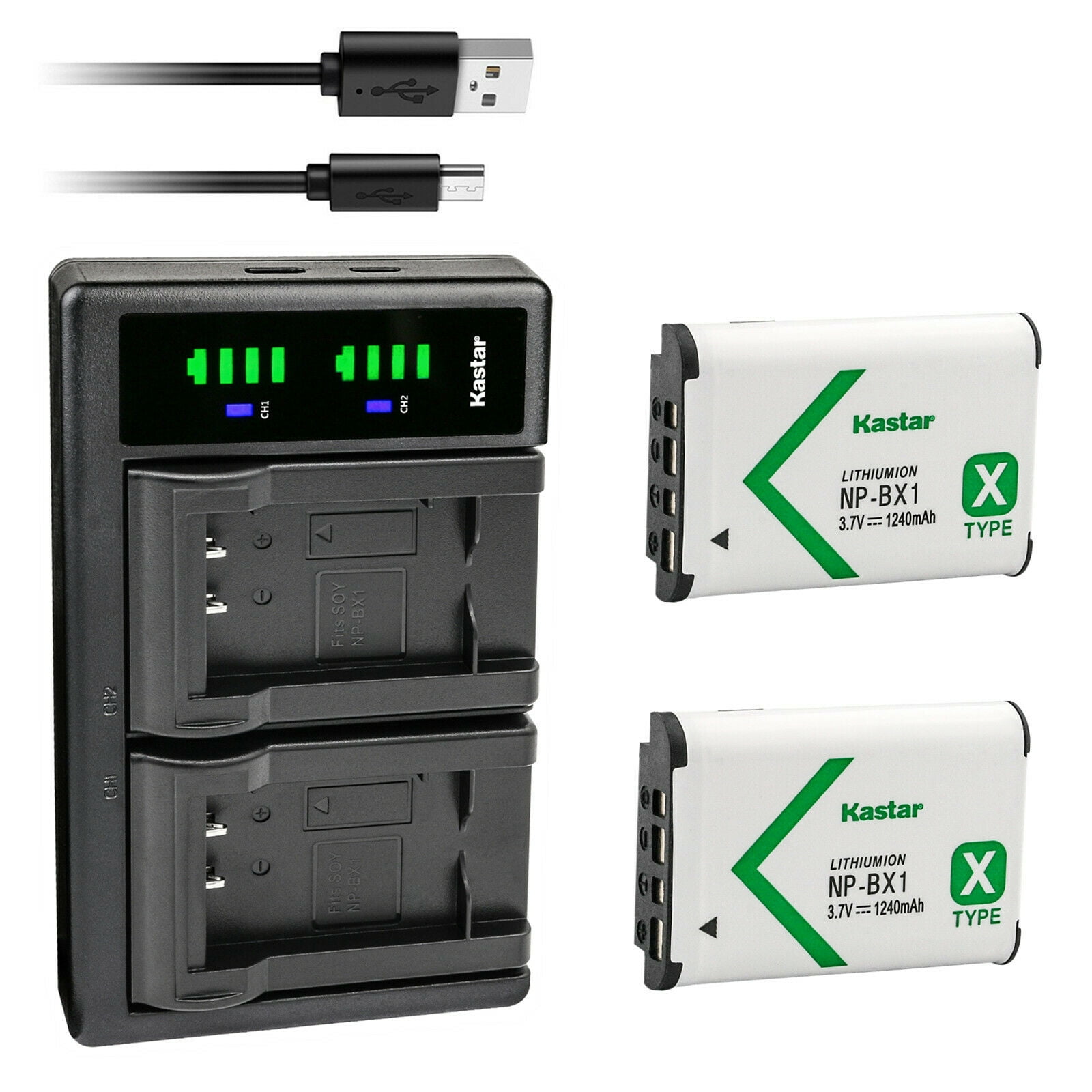 Kastar 2-Pack NPBX1 Battery and LTD2 USB Charger Replacement for