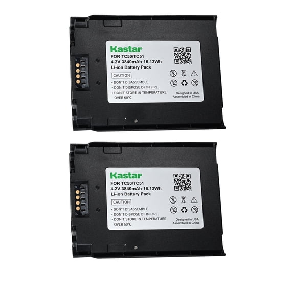 Kastar 2-Pack Replacement Battery, Compatible with Zebra BT-000314 BT-000314A BT-000314-01 for TC51 TC52 TC56 TC57 TC51HC TC52X TC510 TC520 Series Handheld Barcode Scanners