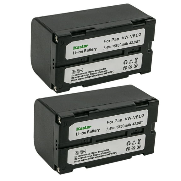 Kastar 2-Pack VW-VBD2 Battery Replacement for Panasonic CGR-B202A, CGR-B/403, CGR-B/814, PV-DBP5, VW-B202, Panasonic EZ-1P, GA-EZ20, NV-DR1, PV-D1000, PV-SD4090, PV-SD5000, ZG-EZ30U