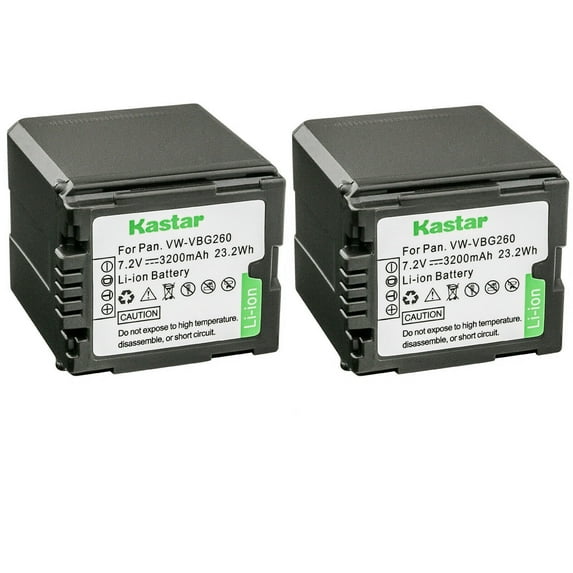 Kastar 2-Pack VW-VBG260 Battery Replacement for Panasonic HDC-SX5EB-S, HDC-SX5EG-S, HDC-SX5GCS-S, HDC-SX5GK, HDC-TM10, HDC-TM10K, HDC-TM10S, HDC-TM15, HDC-TM20, HDC-TM20K, HDC-TM20K8 Camera