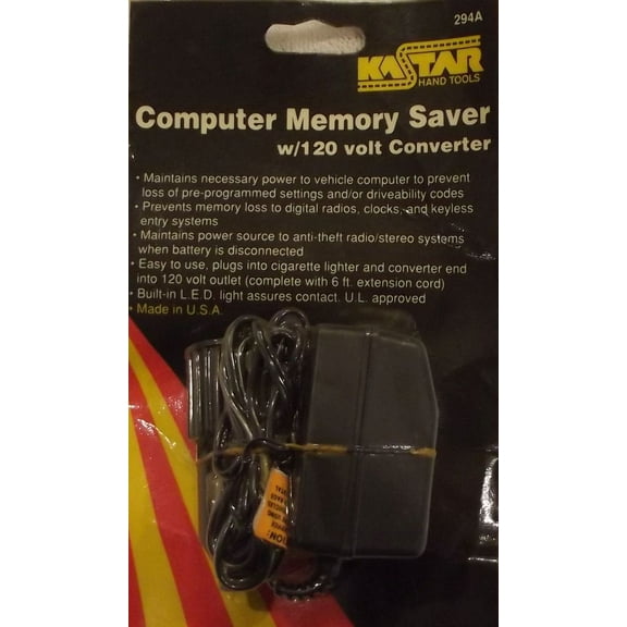 Kastar 294A Computer Memory Saver With 12 Volt Adapter