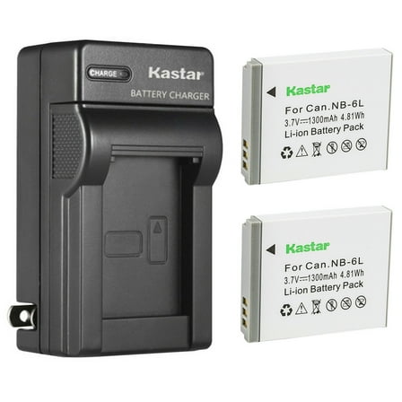 Kastar 2Pcs Battery and AC Wall Charger Replacement for Canon PowerShot SX520 HS, PowerShot SX530 HS, PowerShot SX540 HS, PowerShot SX600 HS, PowerShot SX610 HS, PowerShot SX700 HS, PowerShot SX710 HS