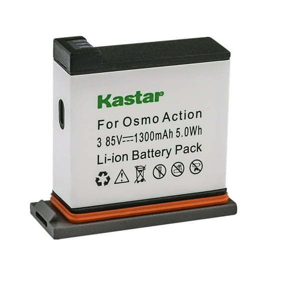 Kastar 3.85V 1300mAh Battery Replacement for DJI AB1 and DJI OSMO Action Camera, DJI OSMO 4K Waterproof WiFi HDR Video 145° Angle Black, DJI Osmo Action - 4K Action Cam 12MP Digital Camera