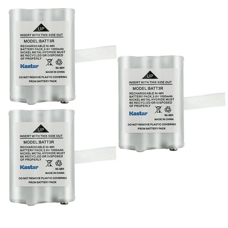 Kastar 3 Pack BATT3R Battery Replacement for Midland BATT3R BATT-3R, AVP14 MID-AVP14, LXT600 LXT-600, LXT630 LXT-630, LXT630X3 LXT-630X3, LXT633 LXT-633, T50, T60, T51, T61, T55, T65, X-Talker Radios