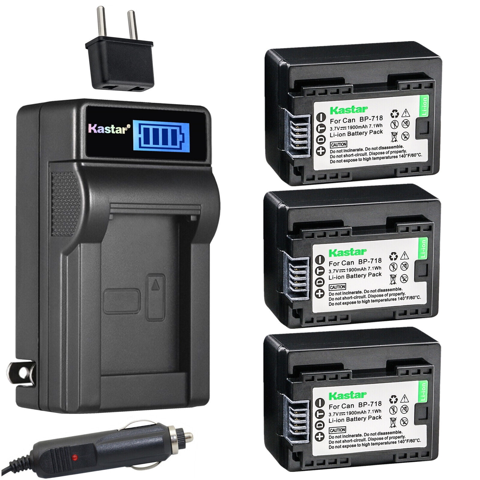 vhbw batteria compatibile con Canon Legria HF S10 HD, HF S11, HF M46 videocamera camcorder (1600mAh, 7,2V, Li-Ion) con infochip