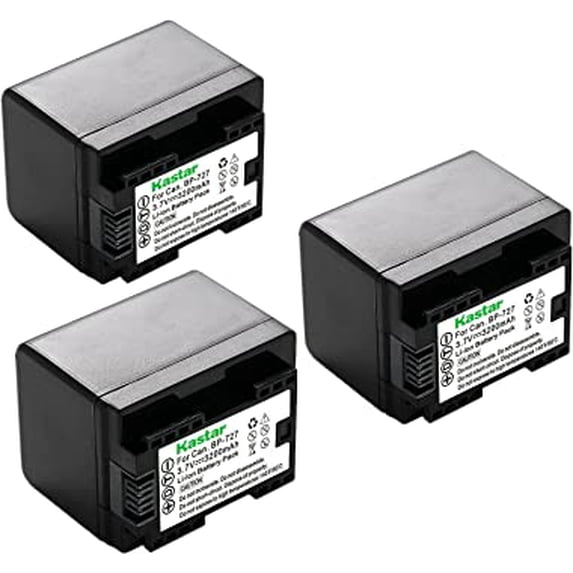 Kastar 3-Pack BP-727 Battery 3.7V 3200mAh Replacement for Canon LEGRIA HF M406 HFM406, LEGRIA HF M506 HFM506, LEGRIA HF M606 HFM606, LEGRIA HF M706 HFM706, LEGRIA HF M806 HFM806 Camera