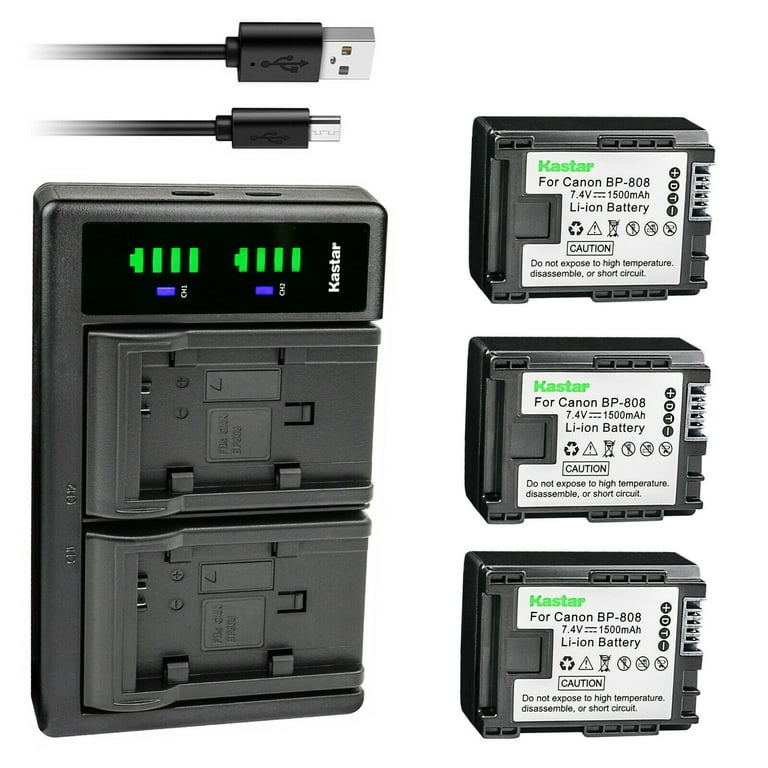 Kastar 3-Pack BP-808 Battery and LTD2 USB Charger Replacement for