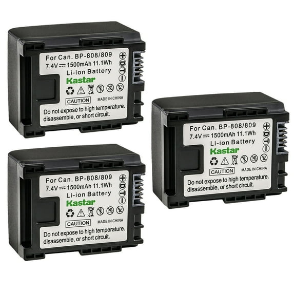 Kastar 3-Pack BP-809 Battery 7.4V 1500mAh Replacement for Canon VIXIA HF M301 HFM301, VIXIA HF M306 HFM306, VIXIA HF M40 HFM40, VIXIA HF M41 HFM41, VIXIA HF M46 HFM46, VIXIA HF M400 HFM400 Camera