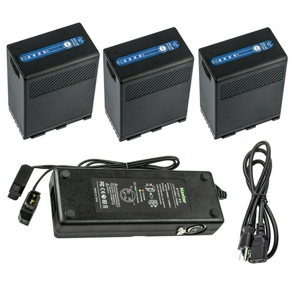 Kastar 3-Pack BP-A68 Battery and Dual D-Tap Fast Charger Compatible with Canon EOS C200, EOS C200B Cinema Camcorder, EOS C220B PL Mount UHD Digital Cinema Camera, EOS C300 Mark II PL Cinema EOS Camera