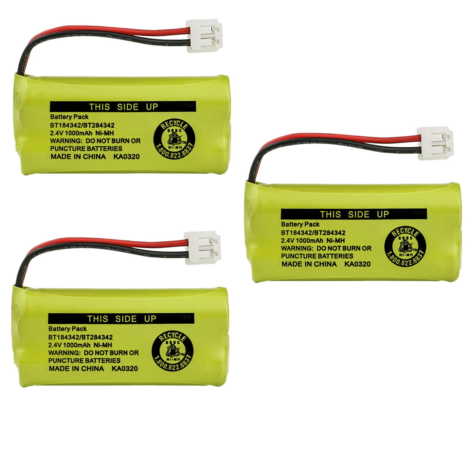 Synergy Digital 3-Pack Cordless Phone Batteries - 2.4V 800mAh Ni-MH, Compatible With Vtech DS6101