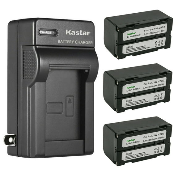 Kastar 3-Pack Battery and AC Wall Charger Replacement for BDC46B, BDC-58, BDC58, BDC-70, BDC70, BT-70, BLI-SRX1, SDL30, SDL50, CDC68, Energizer ERC610, Fuji VMBPL30A, VMBPL60A, Hitachi VM13A, VM13J
