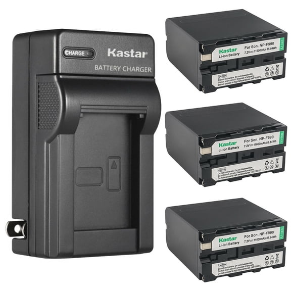 Kastar 3-Pack Battery and AC Wall Charger Replacement for Blackmagic Design Pocket Cinema Camera 6K Pro, Sound Devices MixPre-3, MixPre-6, MixPre-10T, Sound Devices 663, FEELWORLD F5 Pro 5.5