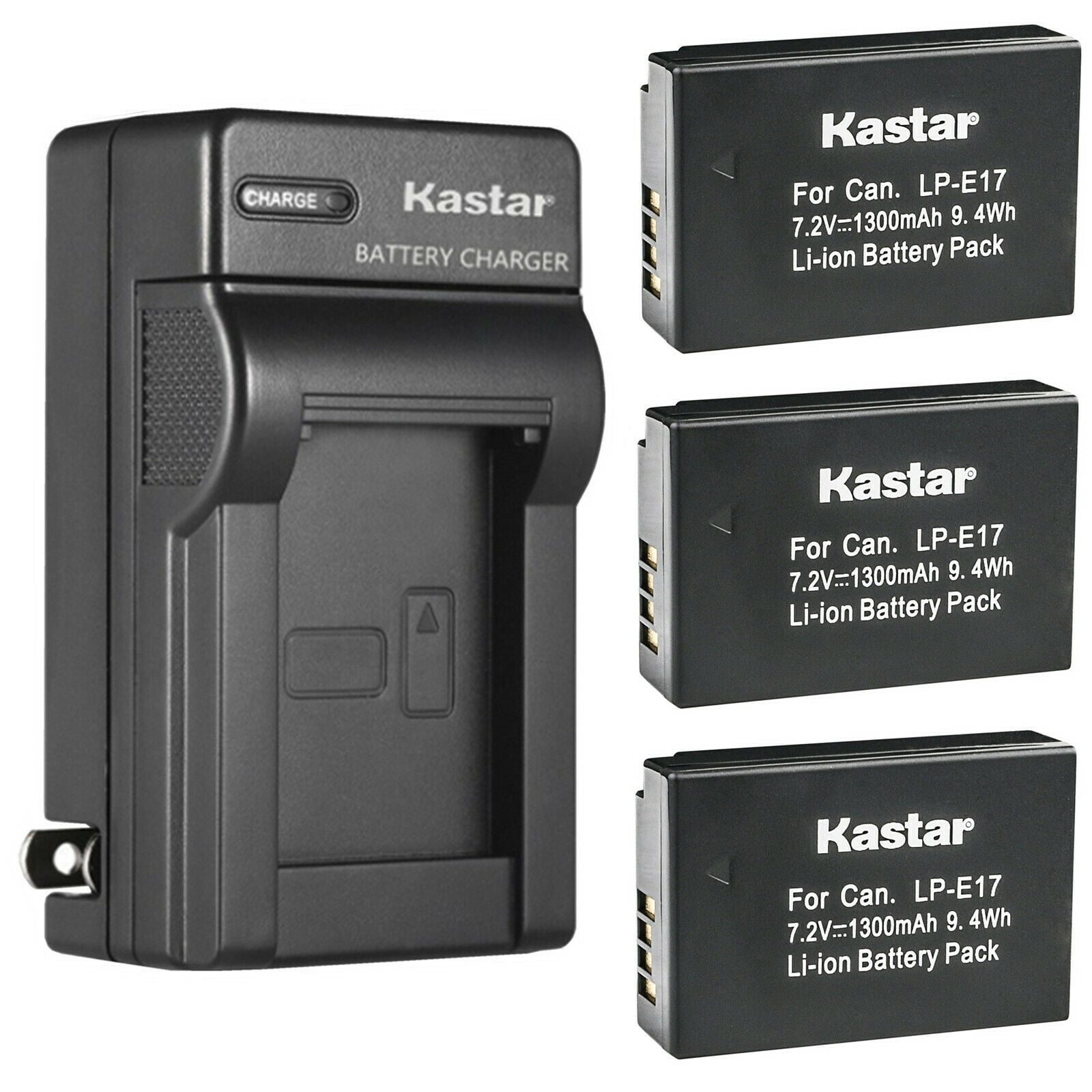 Kastar 3-Pack Battery and AC Wall Charger Replacement for Canon EOS RP, EOS R10 Mirrorless Digital Camera, KISS X8i, KISS X9i, Rebel SL2, EOS Rebel T6i, EOS Rebel T6s, EOS Rebel T7i Camera