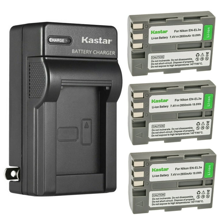 Kastar 3-Pack Battery and AC Wall Charger Replacement for Nikon