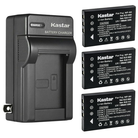 Kastar 3-Pack Battery and AC Wall Charger Replacement for Olympus LI-20B, Olympus AZ-1, AZ-2 Zoom, Ferrari Digital Model 2004, Casio NP-30 NP-30DBA BC-20, CASIO QV-R3 QV-R4