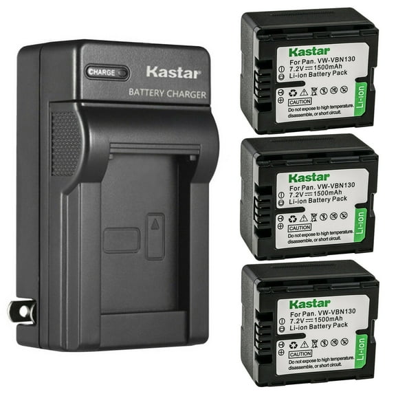 Kastar 3-Pack Battery and AC Wall Charger Replacement for Panasonic HC-X900GK, HC-X900K, HC-X900M, HC-X900MGK, HC-X909, HC-X910, HC-X920, HC-X920M, HDC-HS900, HDC-HS900GK, HDC-HS900GK-3D, HDC-HS900K