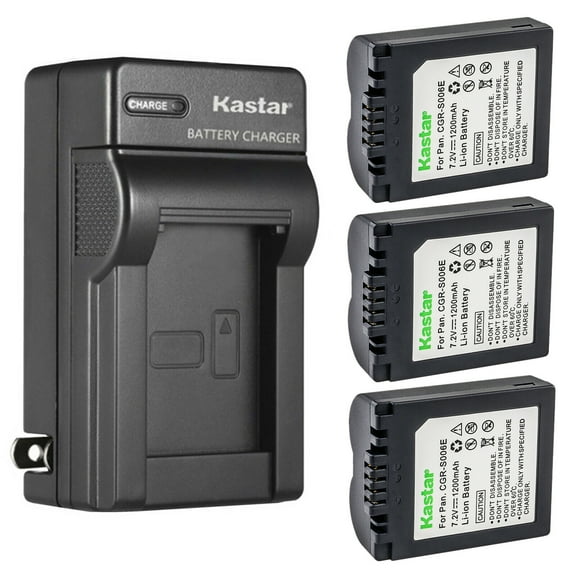 Kastar 3-Pack Battery + AC Wall Charger Replacement for Panasonic Lumix DMC-FZ28EFS, Lumix DMC-FZ30, Lumix DMC-FZ30BB, Lumix DMC-FZ30EEK, Lumix DMC-FZ30EES, Lumix DMC-FZ30EG, Lumix DMC-FZ30EGK Cameras