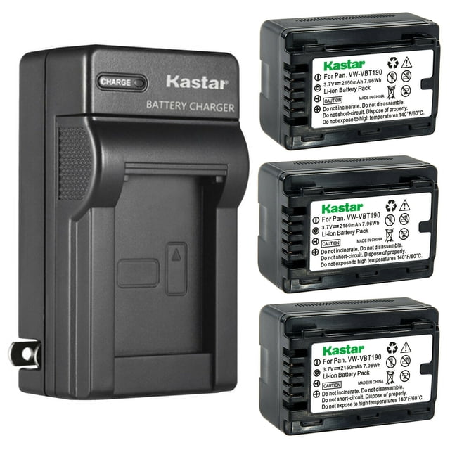 Kastar VW-VBT380 Battery & LTD2 Charger Kit For Panasonic HC-V785K Camcorder - 4300mAh Li-Ion Replacement