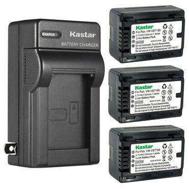 Kastar VW-VBT380 Battery & LTD2 Charger Kit For Panasonic HC-V785K Camcorder - 4300mAh Li-Ion Replacement
