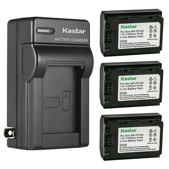 Kastar 3-Pack Battery and AC Wall Charger Replacement for Sony Alpha A7 III α7III, Sony Alpha A7C α7C, Sony Alpha ILCE-7M3, Sony Alpha ILCE-7M3K, Sony Alpha A7R III α7R III A7R IVA A7R IV (A) a7R 4A