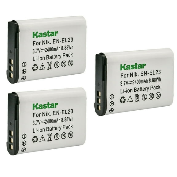Kastar 3-Pack Battery Compatible with Nikon EN-EL23 EL23 Battery, MH-67 MH-67P Charger, Nikon Coolpix B700, Coolpix P600, Coolpix P610, Coolpix P610s, Coolpix P900, Coolpix P900s, Coolpix S810c Camera