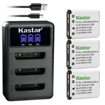 Kastar 3 Pack Battery and LCD Triple USB Charger Compatible with Casio Exilim EX-FR10, Exilim EX-G1, Exilim EX-H5, Exilim EX-H50, Exilim EX-H60, Exilim EX-JE10, Exilim EX-N1, Exilim EX-N5