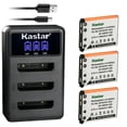 thumbnail image 1 of Kastar 3 Pack Battery and LCD Triple USB Charger Compatible with Fujifilm FinePix Z808EXR Z900EXR Z909EXR Z950EXR Z1000EXR Z1010EXR Z2000EXR, instax Mini 90, instax SHARE SP-2 Cameras, 1 of 6