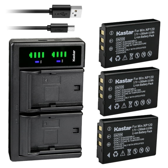 Kastar 3-Pack Battery and LTD2 USB Charger Compatible with Lawmate RD2400A-BAT, RCA RD2400A-BAT, Thomson RD2400A-BAT Battery, Lawmate PV-1000, PV-700, PV-800, PV-806, RCA Lyra X2400, Thomson X-2400
