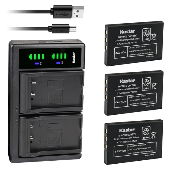 Kastar 3-Pack Battery and LTD2 USB Charger Compatible with Listen LA-365 Battery, Listen iDSP RF Receiver, M1, Media Interface, Point M1 Microphone, LR-5200-072 Advanced Intelligent DSP RF Receiver