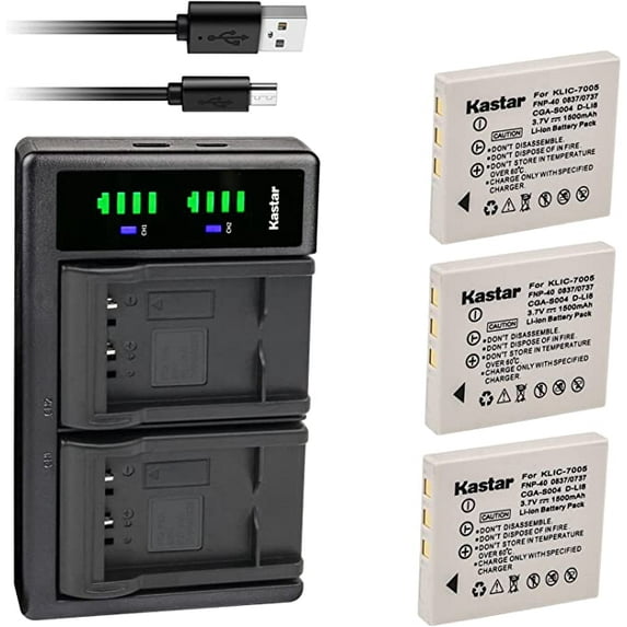 Kastar 3-Pack Battery and LTD2 USB Charger Replacement for Kodak KLIC-7005, Kodak K7600-C (1615350) Charger, Kodak EasyShare C763 Digital Camera