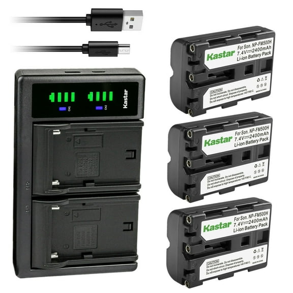 Kastar 3-Pack Battery and LTD2 USB Charger Replacement for Sony SLT-A99, SLT-A99V, a99V, Alpha α99II, a99 II, SLT-A99 II, a99II, a99V, ILCA-99M2 VG-C77AM, Viltrox monitor, Viltrox DC-50