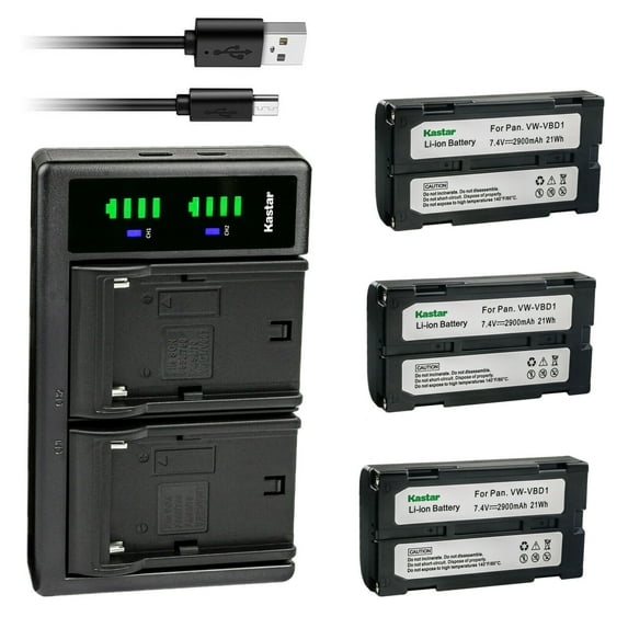 Kastar 3-Pack Battery and LTD2 USB Charger Replacement for Topcon GPS HiPer II GNSS receivers, HiPer V GNSS receivers, Topcon Instruments ES Series, OS Series, DS Series, PS Series