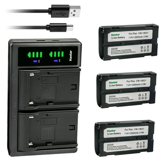 Kastar 3-Pack Battery and LTD2 USB Charger Replacement for Topcon GPS HiPer II GNSS receivers, HiPer V GNSS receivers, Topcon Instruments ES Series, OS Series, DS Series, PS Series