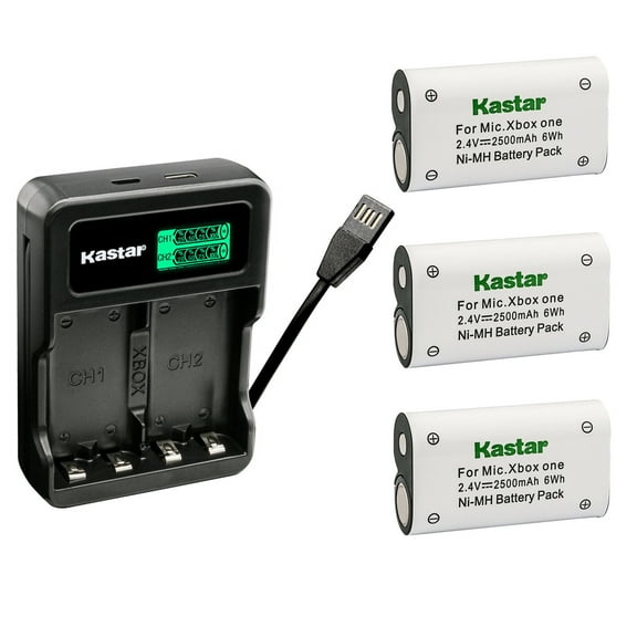 Kastar 3-Pack Battery and LZD2 USB Charger Compatible with Xbox One, Xbox One S, Xbox One X, Xbox One X/S, Xbox Series X/S, Xbox One Elite Wireless Controller