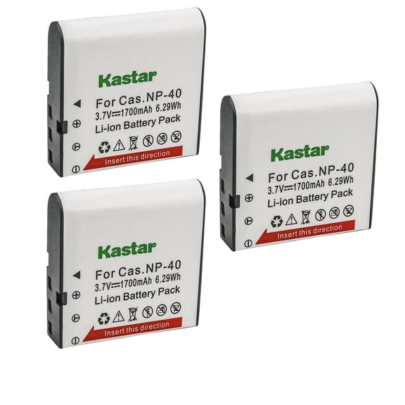 Kastar 3-Pack Battery NP-40 Replacement for Minolta MND50 48 MP / 4K Ultra HD Digital Camera, Minolta MN40WP 48MP Dual Screen Waterproof Camera, Minolta MN53Z 16MP 53X Optical Zoom Wi-Fi Bridge Camera