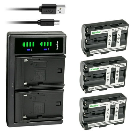 Kastar 3-Pack Battery NP-FM500HN and LTD2 USB Charger Compatible with Sony DSLR-A580L, DSLR-A580Y, DSLR-A700, a700, Alpha, a700, DSLR-A700B, DSLR-A700K, DSLR-A700P, DSLR-A700Z, DSLR-A850, a850 Camera