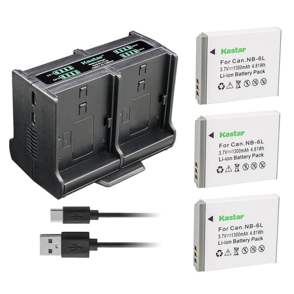 Kastar 3-Pack Battery and Quadruple Charger Compatible with Minolta MND20 44 MP / 2.7K Ultra HD Digital Camera, Full HD 1080P Rechargeable Electronic Mini Camera for Students, Teens, Kids