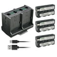 thumbnail image 1 of Kastar 3-Pack Battery and Quadruple Charger Compatible with Sony DCR-TV900 DCR-VX2001 DCR-VX2100 DCR-VX2100E DCR-VX700 DCR-VX9 DCR-VX9000 DSR-DU1 DSR-200 DSR-PD100 DSR-PD150 DSR-PD170 DSR-PD190 Camera, 1 of 6