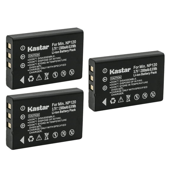 Kastar 3-Pack Battery Replacement for Ordro HDV-V12, HDV-V88, HDV-Z7, HDV-Z10, HDV-Z16, HDV-Z79, HDV-108, HDV-760, HDV-P72, HDR-AC1, HDR-AC3, HDR-AC5, HDR-AZ50 Digital Cameras