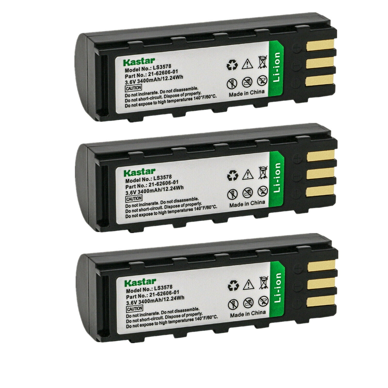 Kastar 3-Pack Battery Replacement for Motorola 21-62606-01 Symbol 21 ...