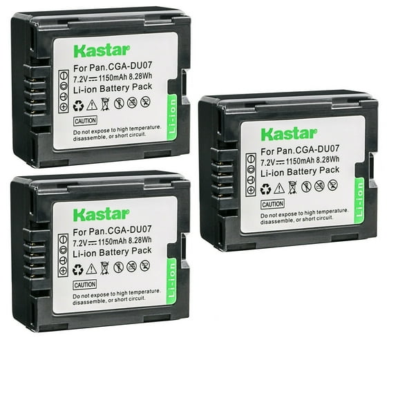 Kastar 3-Pack Battery Replacement for Panasonic PV-GS120, PV-GS150, PV-GS180, PV-GS200, PV-GS250, PV-GS300, PV-GS320, PV-GS400, PV-GS500, SDR-H18, SDR-H20, SDR-H200, SDR-H250, SDR-H280, SDR-H288