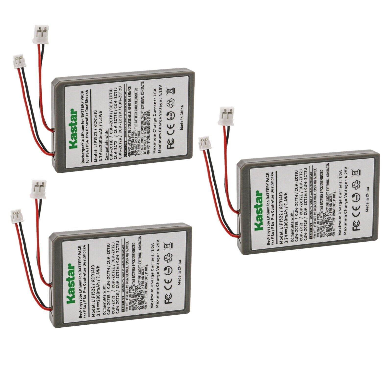 Kastar 3-Pack Battery Replacement for Sony LIP1522/KCR1410, Playstation ...