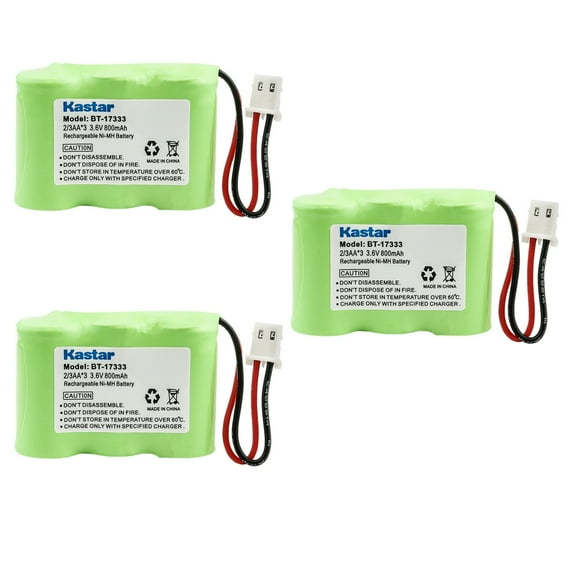 Kastar 3-Pack Battery Replacement for PANASONIC 23956, RCA 52320, SANYO 3N270AA(MRX)(R), CLT3500, GESPCH06, WALKER W400, W9001, AT&T 89-1332-00-00, 8913320000, V-TECH 80-1338-00-00, 8013380000