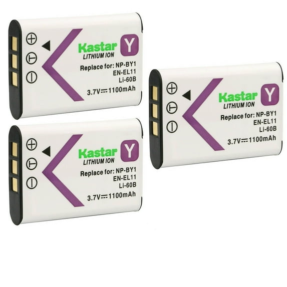 Kastar 3-Pack Battery Replacement for Nikon EN-EL11 ENEL11 Battery, Nikon MH-64 MH64 Charger, NIKON COOLPIX S550 COOLPIX S560 Digital Cameras