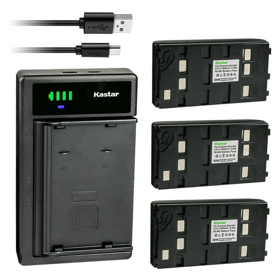 Kastar 3-Pack Battery and Smart USB Charger Compatible with JVC BN-V11U BN-V12U BN-V14U BN-V15U BN-V18U BN-V20U BN-V22U BN-V24U BN-V25U BN-V400U BN-V60U BN-V65 Battery