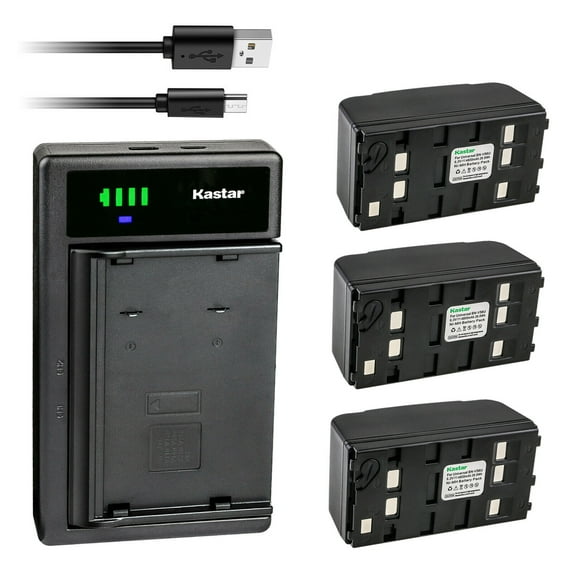 Kastar 3-Pack Battery and Smart USB Charger Replacement for Samsung NC120N SCA-12, SC-L100 SC-L150 SC-L300 SC-L330 SC-L350, BNH-159-2.11, CAM-UN20NM, NC-120N Camcorder