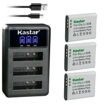 Kastar 3 Pack Battery and Triple Charger Compatible with Olympus Li-90B Li-92B Battery, LI-90C UC-90 Charger, Olympus Stylus XZ-2, XZ-2 iHS, Stylus SP-100EE, OM SYSTEM Tough TG-6, Tough TG-7 Camera