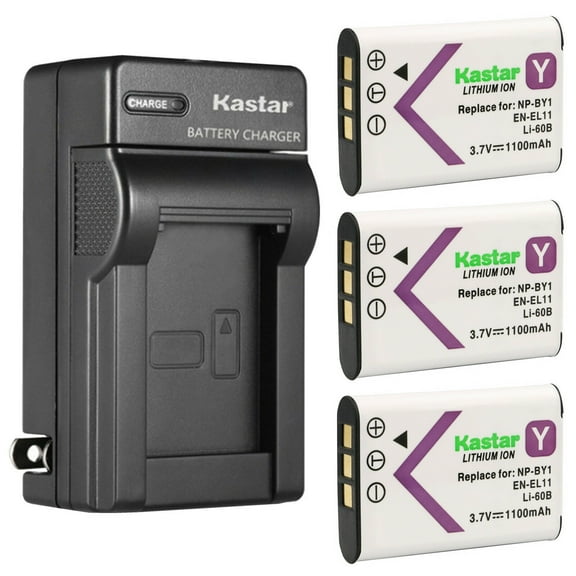 Kastar 3-Pack Battery and AC Wall Charger Replacement for Sanyo DB-L70 DBL70 Battery, SANYO Xacti DMX-E10 Xacti VPC-E10 Digital Cameras