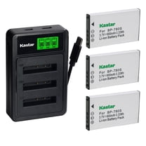 Kastar 3-Pack Battery with LZD3 USB Triple Charger Compatible with Kyocera BP-780S, BP-780CS, CONTAX SL300R, SL300RT, Finecam SL300R, SL400R Cameras